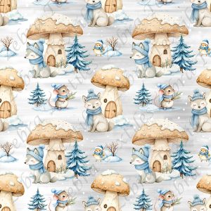 Loup en hiver fond gris