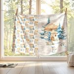Loup en hiver fond gris panneau enfant