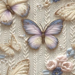 Papillon lainage 3d fond lainage