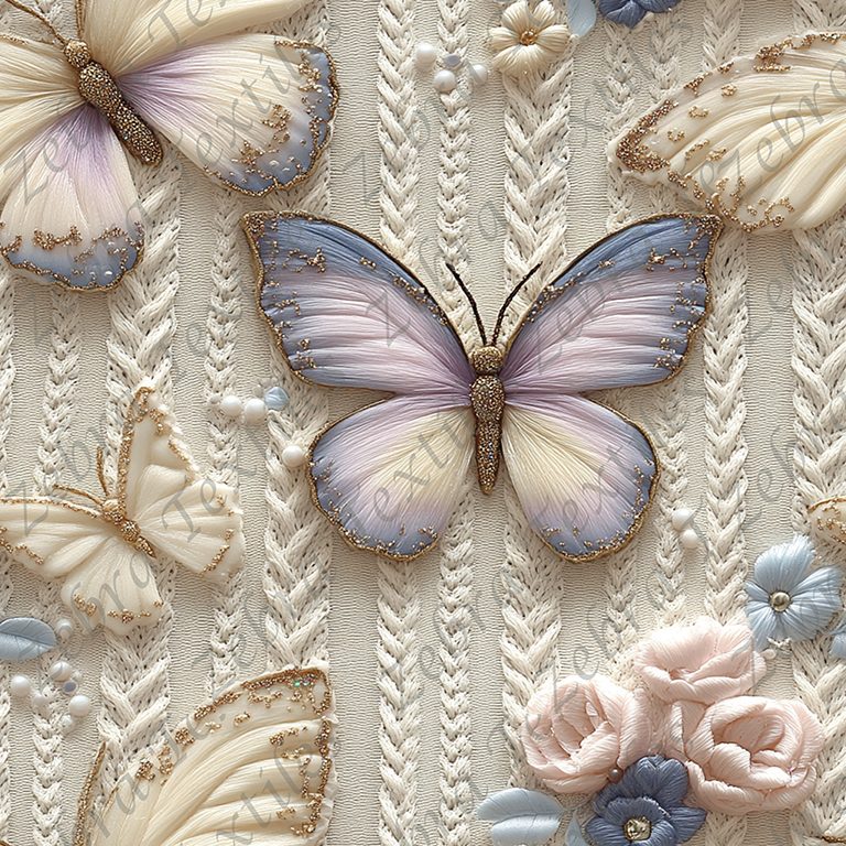 Papillon lainage 3d fond lainage