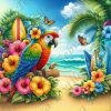 Perroquet au bord de la plage