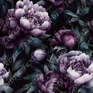 Pivoine mauve et feuillage vert