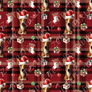 Podenco Noël fond carreau