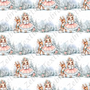 Princesse en hiver et chevreuil