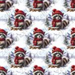 Raton foulard rouge en hiver
