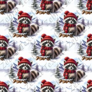 Raton foulard rouge en hiver