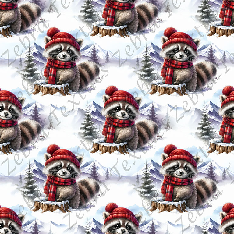 Raton foulard rouge en hiver