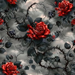 Rose gothique fond nuageux