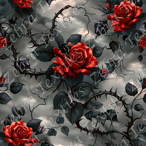 Rose gothique fond nuageux