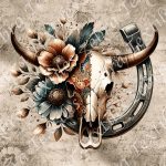 Skull fer à cheval fond grunge