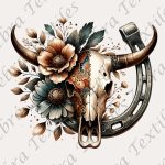 Skull fer à cheval fond taupe