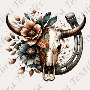Skull fer à cheval fond taupe