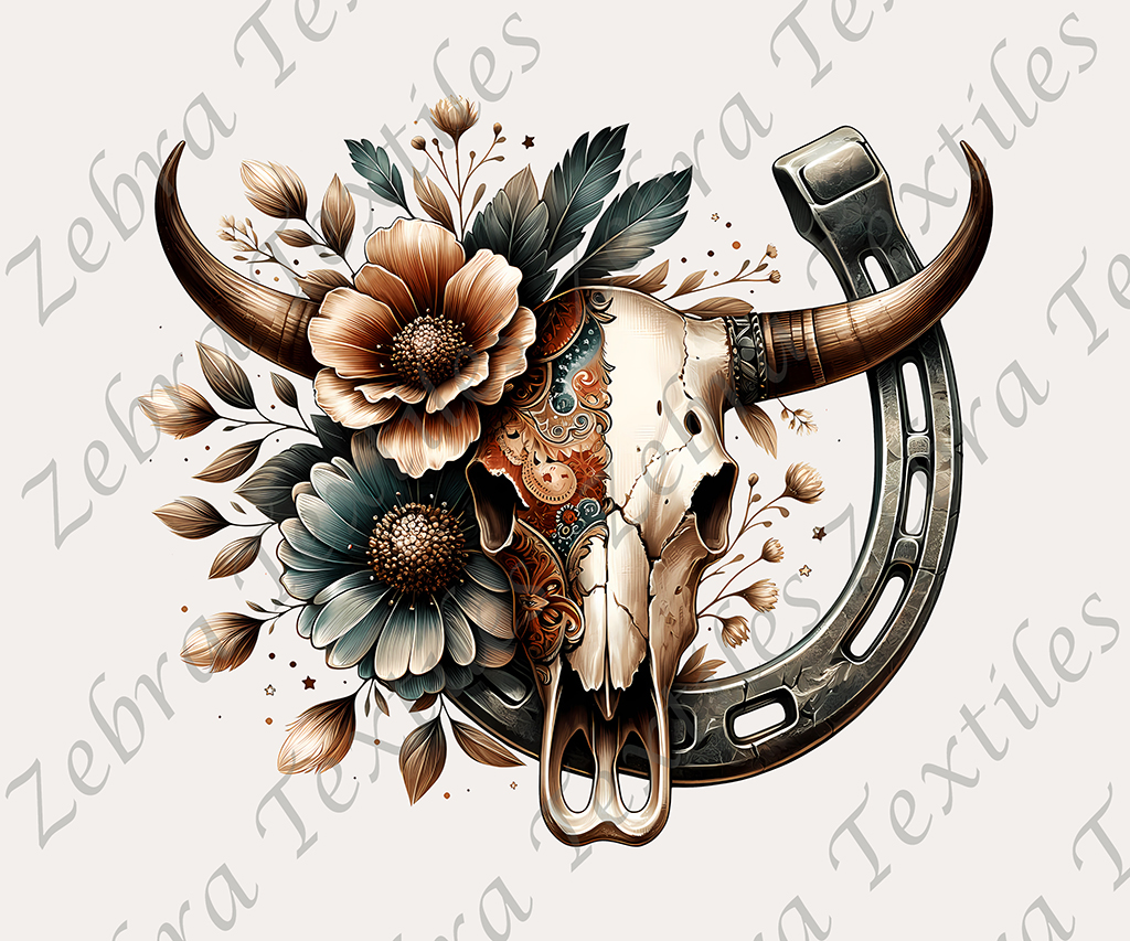 Skull fer à cheval fond taupe