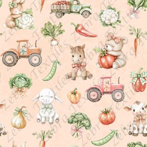 Animaux agriculture fond rose