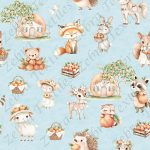 Animaux et pêche fond bleu