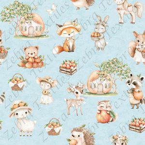 Animaux et pêche fond bleu