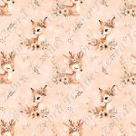 Bambi floral fond coeur