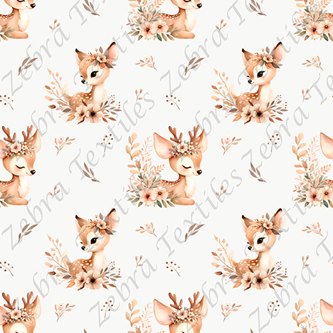 Bambi floral fond crème