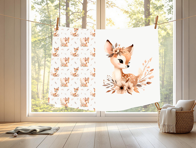 Bambi floral fond crème