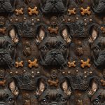 Bouledogue Français fond cuir