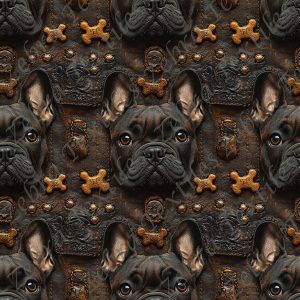 Bouledogue Français fond cuir