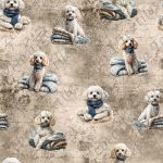 Caniche blanc fond grunge
