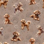 Caniche caramel fond empreinte