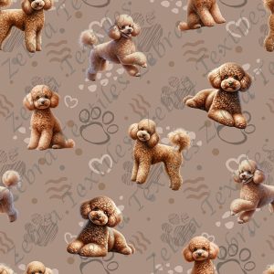 Caniche caramel fond empreinte