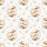 Champignon floral fond crème