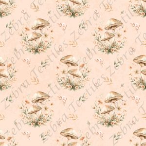 Champignon floral fond rose