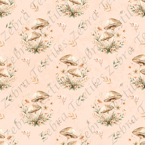 Champignon floral fond rose