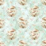 Champignon floral fond sarcelle