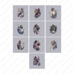 Chat floral panneau