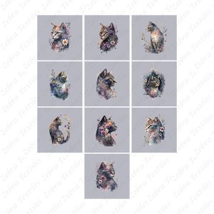 Chat floral panneau