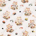 Chat sushi fond taupe