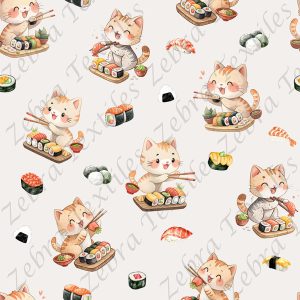 Chat sushi fond taupe