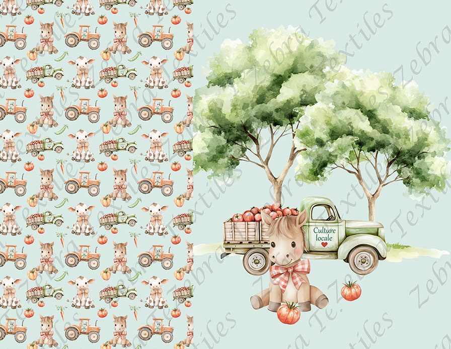 Cheval agriculture fond sarcelle pâle