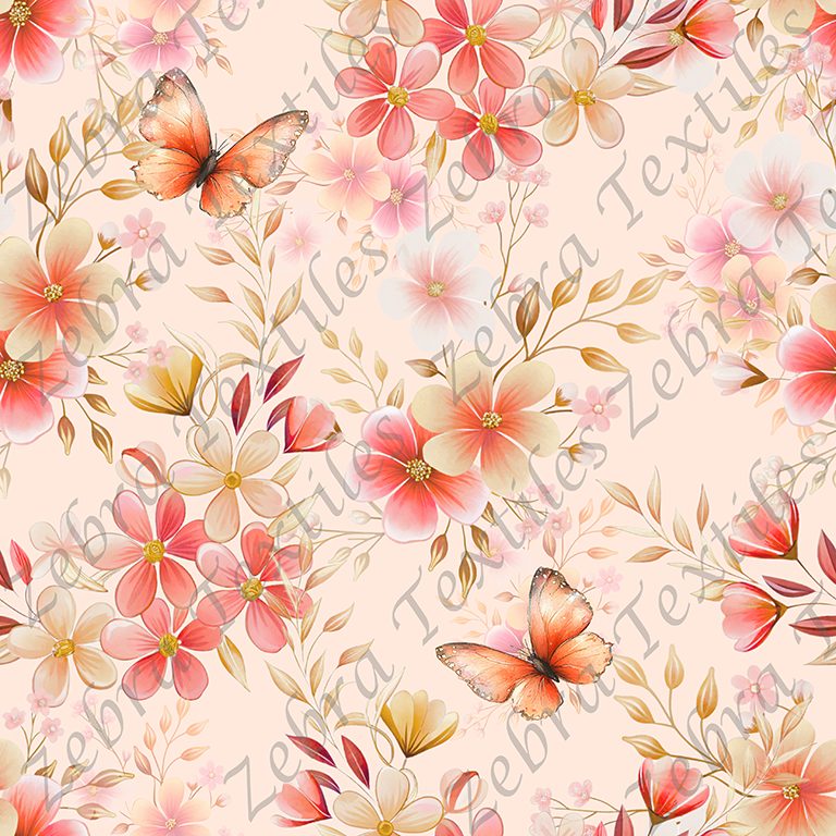 Floral rouge doré