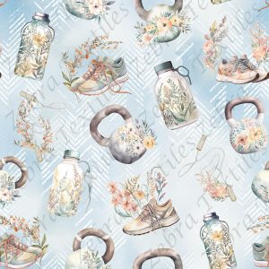 Gym floral fond bleu