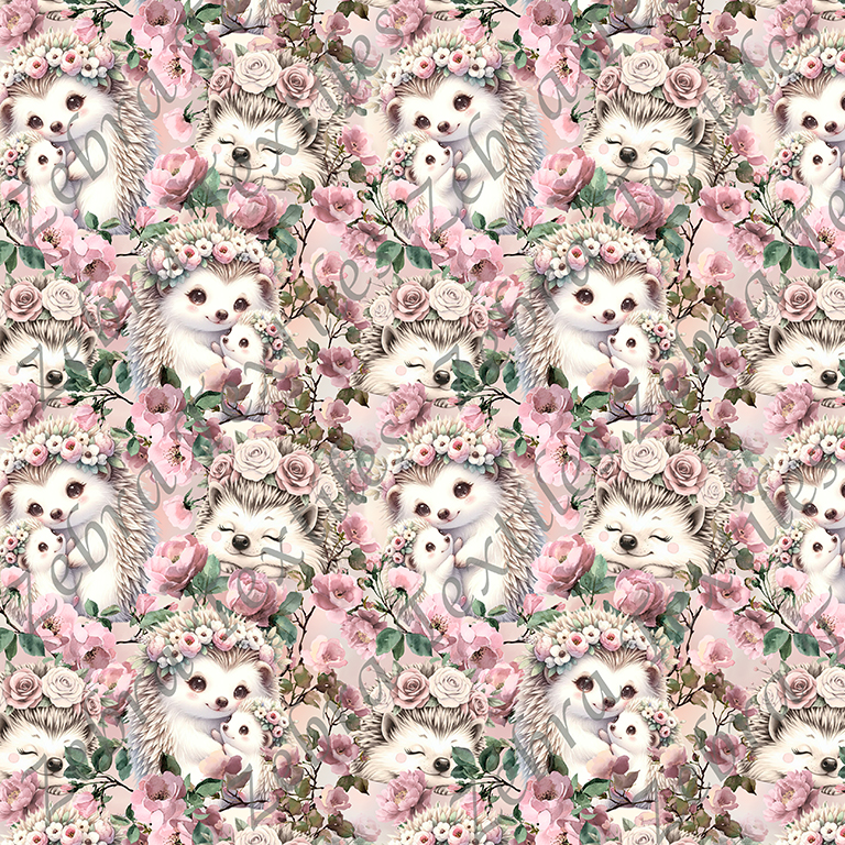 Hérisson floral rose