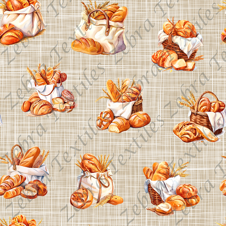 Panier de pains fond lin