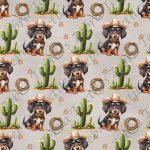 Teckel cowboy fond taupe