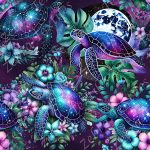 Tortue galactique floral