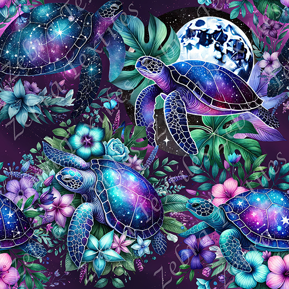 Tortue galactique floral