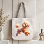Caniche caramel fond taupe