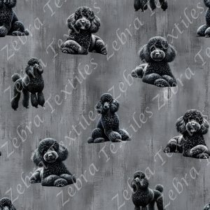 Caniche noir fond grunge