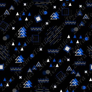 Forme abstrait blanche et bleue fond noir