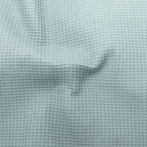 Coton gaufré royale bio bleu vintage