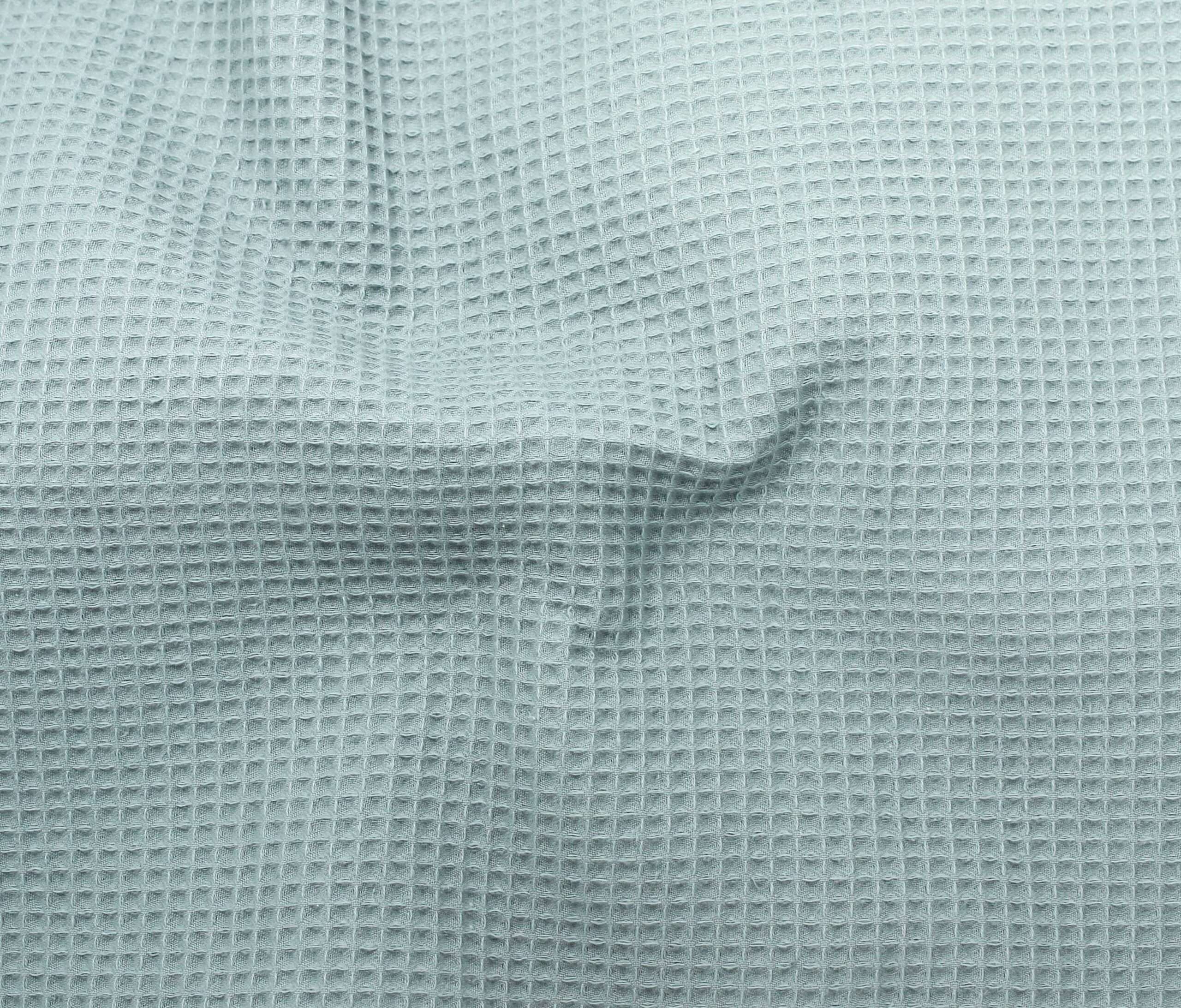 Coton gaufré royale bio bleu vintage