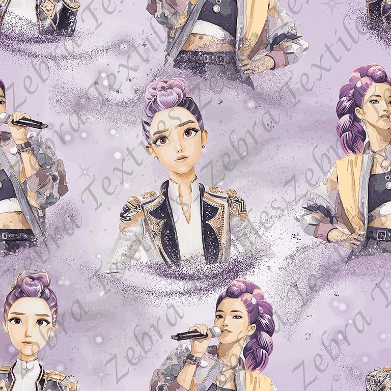Guerrière fond mauve